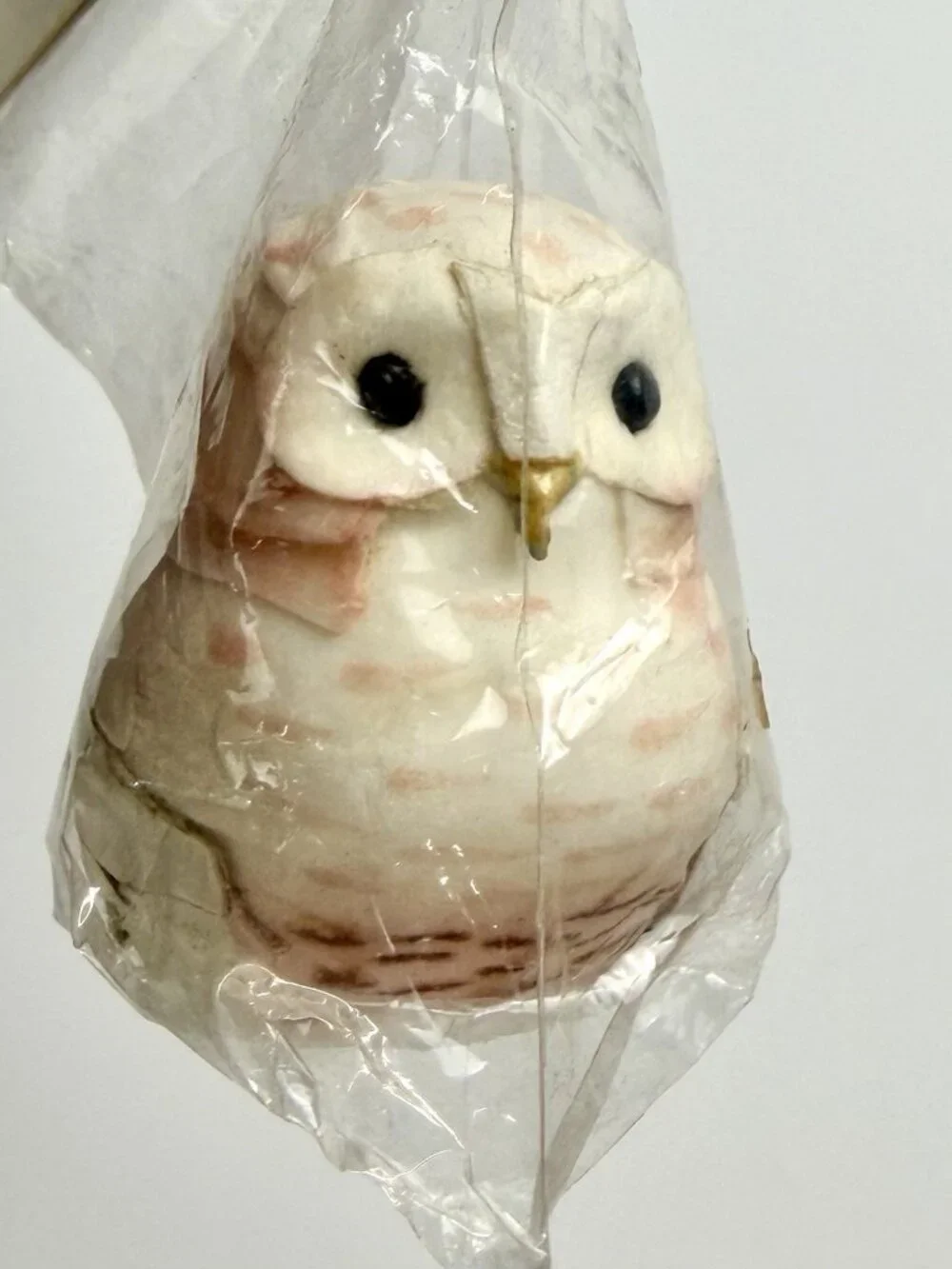 VTG Flocked Bird Ornament Enchanted Holiday Winter Birds Snowy Owl Craft NEW